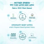 Mother Sparsh 99% Pure Water (Unscented) Baby Wipes with Lid I Natural Plant made cloth - Super thick Wet Wipes I 72 pcs/pack - Pack of 2 (Super Saver Pack) - Image 3