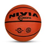 NIVIA Europa Basketball, As per Basic Standard, 8 Panels, Molded Durable Rubber Cover with Pebbled Texture, Butyl Threadwounded Bladder, to Play on All Indoor & Outdoor Surfaces (Size - 5, Assorted) - Image 3