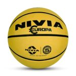 NIVIA Europa Basketball, As per Basic Standard, 8 Panels, Molded Durable Rubber Cover with Pebbled Texture, Butyl Threadwounded Bladder, to Play on All Indoor & Outdoor Surfaces (Size - 5, Assorted) - Image 5
