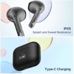 Boat Airdopes Joy, 35Hrs Battery, Fast Charge, IWP Tech, Low Latency, 2Mic ENx, Type-C Port, v5.3 Bluetooth Earbuds, TWS Ear Buds Wireless Earphones with mic(Jet Black) - Image 4