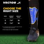 Vector X Football Shinguard with Adjustable Velcro for Boys Kids ( Blue/Yellow, Small/Medium) | for Football Games Matches, Training | Light Weight & Breathable - Image 3