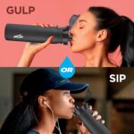 MILTON Reva 1000 ISI Certified Stainless Steel Water Bottle with Twin Lid Sip or Gulp, 1 Litre | Single Wall, BPA-Free, Leakproof | Sturdy Handle | Ideal for Home, Office, Gym & Travel, Black - Image 5