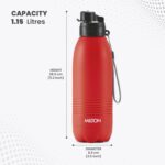 MILTON Climb 1100 Stainless Steel Sipper Water Bottle 1150 ml, Single Walled, ISI Certified I Leak Proof Lid, Rust Proof I For School, Office, Gym I Red - Image 4