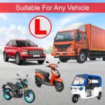 GLUN ® VinylReflective L Glass Sticker for Learning Drivers | Waterproof Car Board Sticker | Easily Removable, 15cm x 15cm, 2-Pack - Image 4