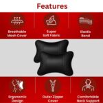 AdroitZ Pack of 2 Car Neck Rest Pillows – Ergonomic Headrest Cushions |Firm Neck & Head Support Comfortable Long Drives, Reduces Pain & Fatigue, Stylish Car Seat Accessories for All Cars, Upgrade 2026 - Image 3