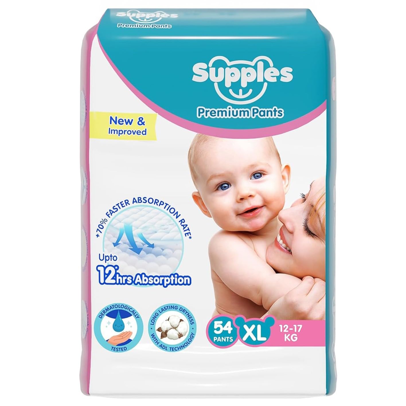 Amazon Brand - Supples Premium Baby Diaper Pants | 54 *