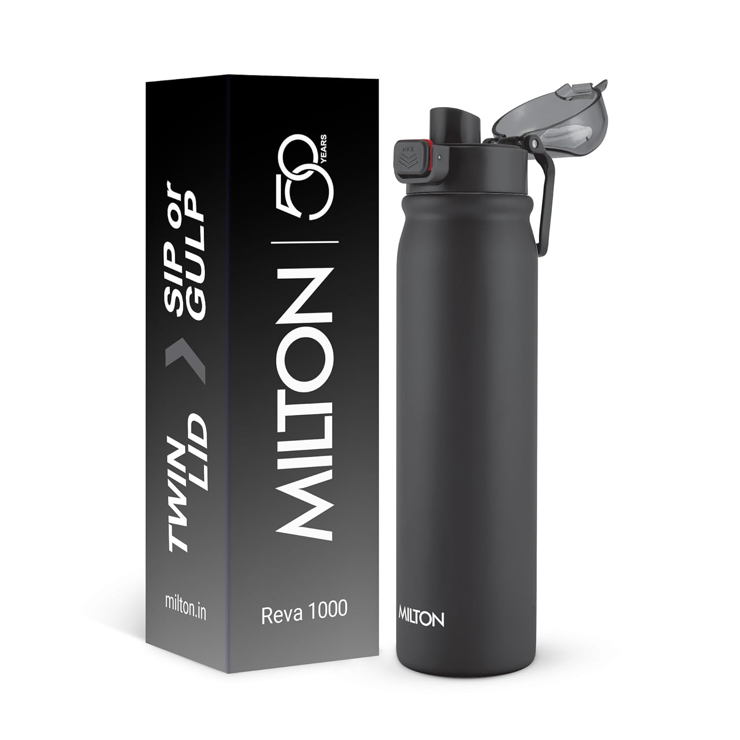 MILTON Reva 1000 ISI Certified Stainless Steel Water Bottle with *