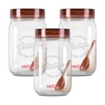 MILTON Vintage Airtight Containers with Spoons for Kitchen Storage, Food Grade Plastic, Stackable & Transparent Organizer Jars, Masala Dabba, Set of 3 (750ml each) for Tea, Coffee, Sugar, Dry Fruits - Image 2
