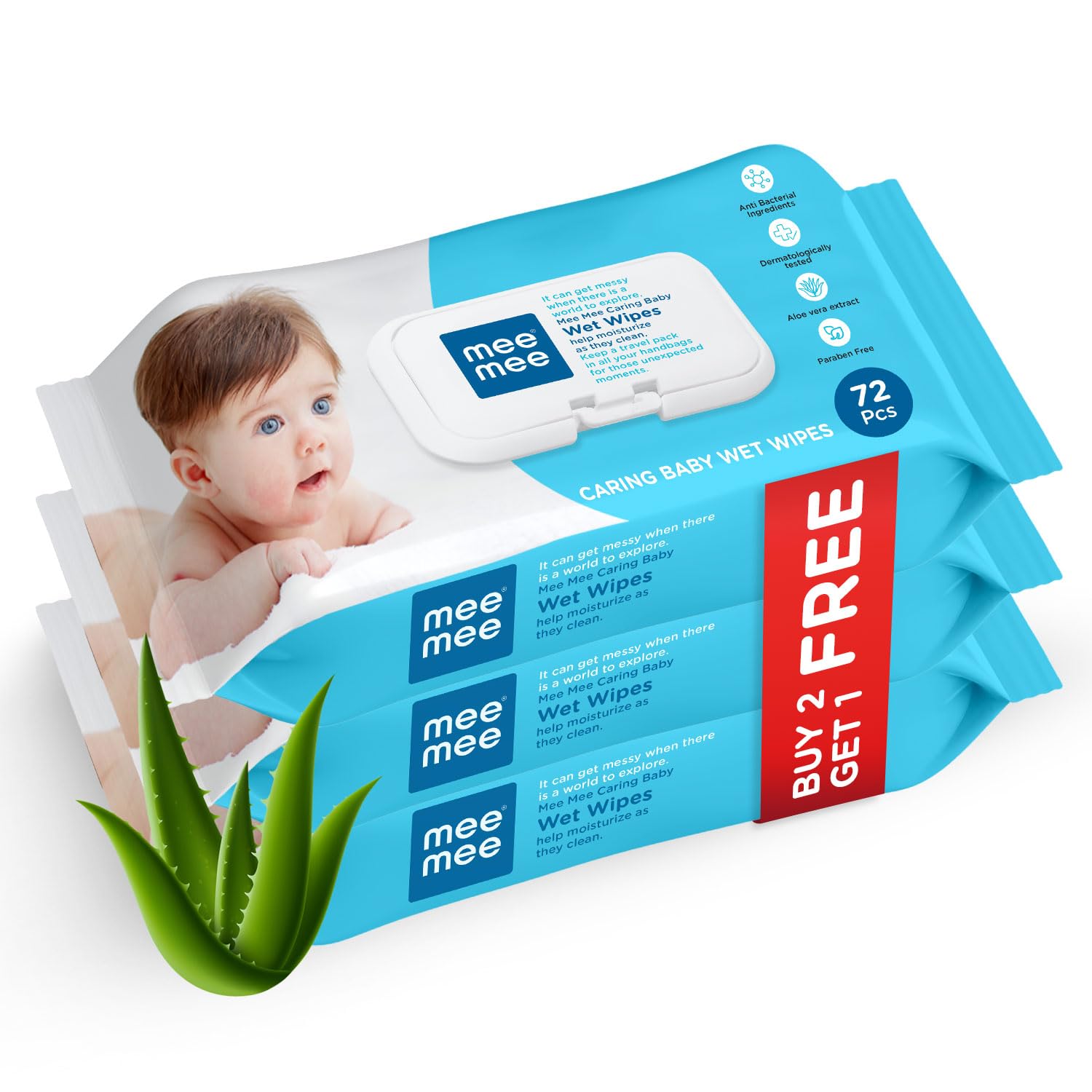 Mee Mee Wet Wipes for Baby Skin with Aloe Vera *
