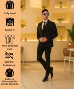 SaintX Men's Formal Blazer | Fully Lined | Slim Fit | Professional Jacket | Premium Business Formal Suit | Office | Wedding | All Purpose - Image 2