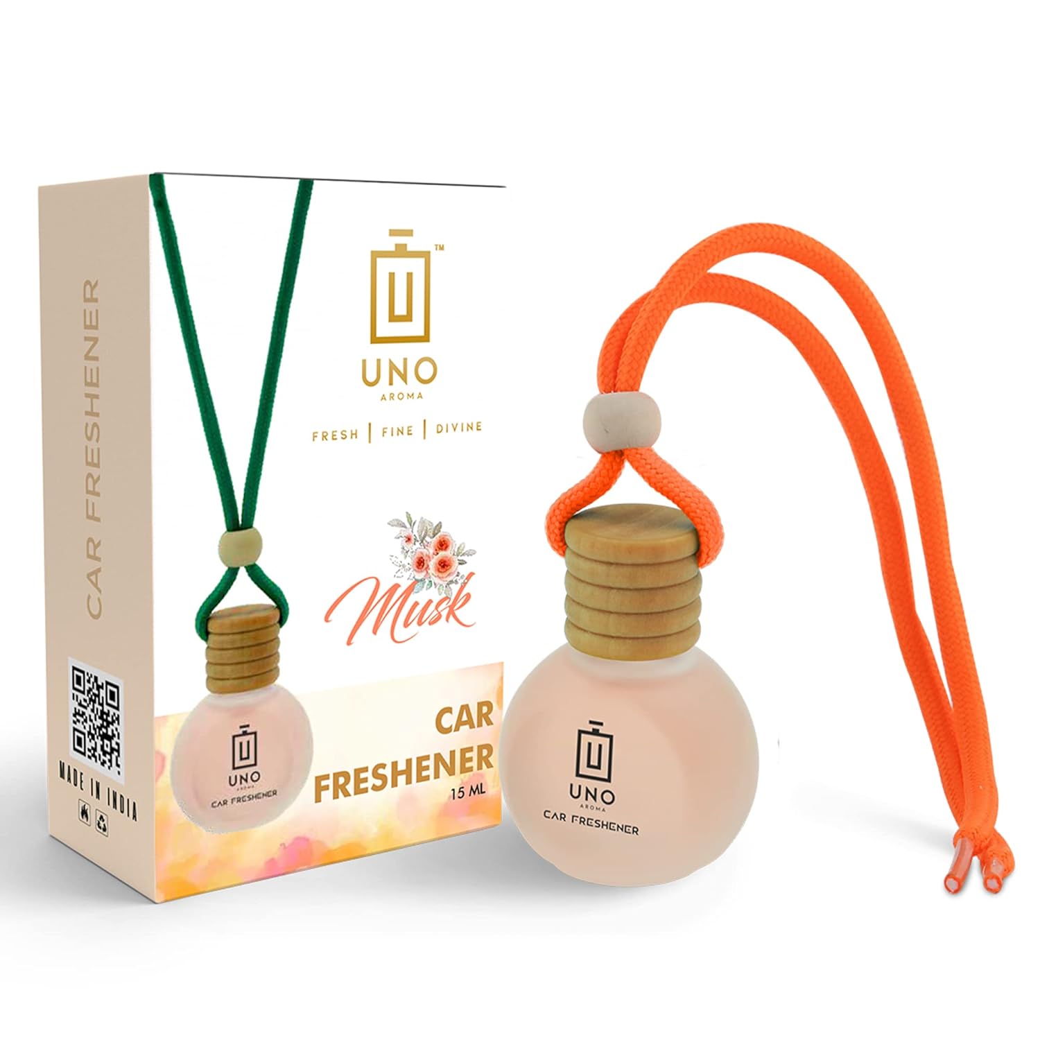 UNO AROMA Musk Car Air Freshener, 15ml, Long Lasting Hanging *