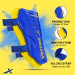 Vector X Football Shinguard with Adjustable Velcro for Boys Kids ( Blue/Yellow, Small/Medium) | for Football Games Matches, Training | Light Weight & Breathable - Image 2